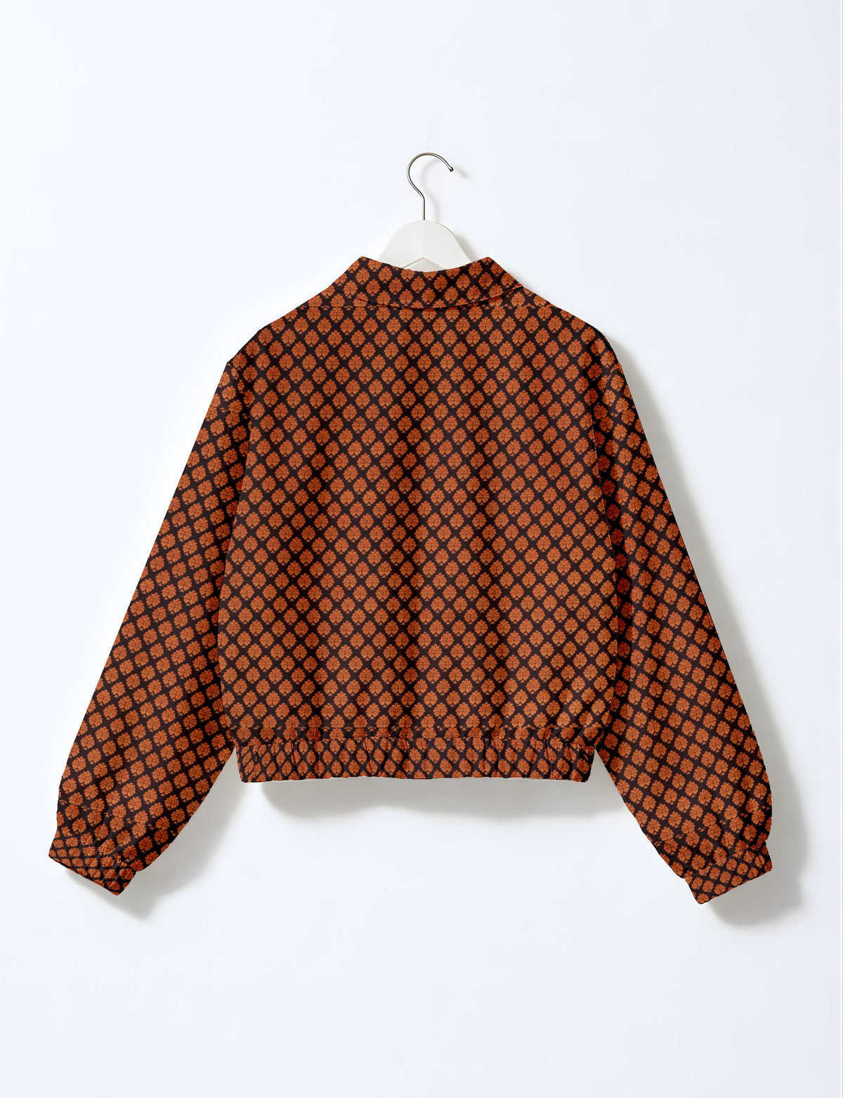 Love Bomber Jacket made from recycled fabric, featuring hand-stitched Aari embroidery. A unique piece of zero-waste clothing, part of the circular fashion movement. Designed with upcycled materials for a stylish yet environmentally friendly clothing choice.
