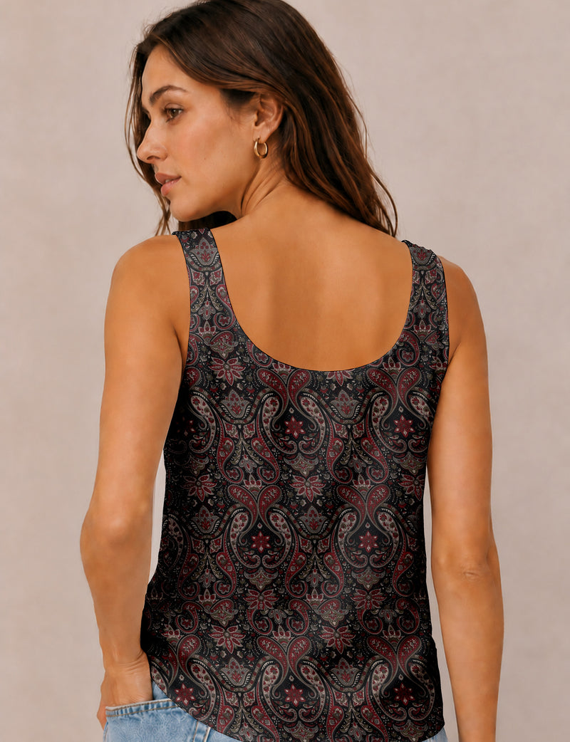 Sleeveless blouse - Black Paisley