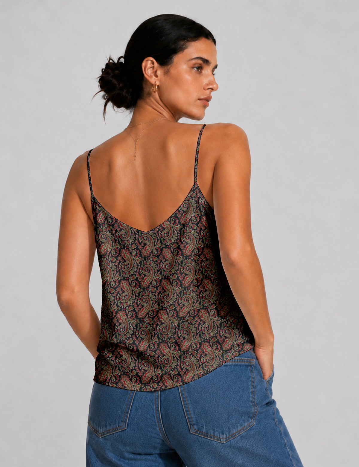 Top a slip - Paisley Nero