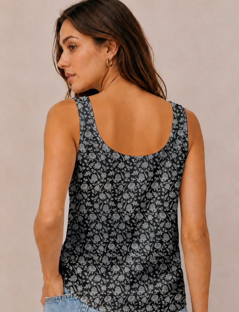 Sleeveless blouse - Black Tropical