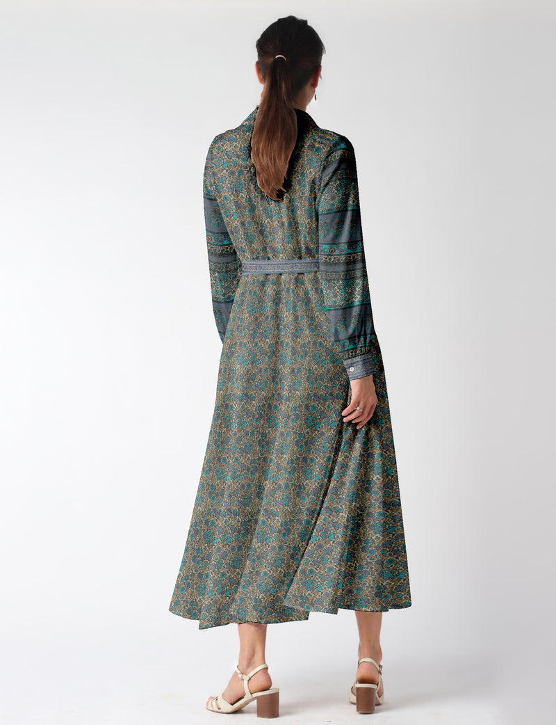 Long shirt dress - Blue Floral