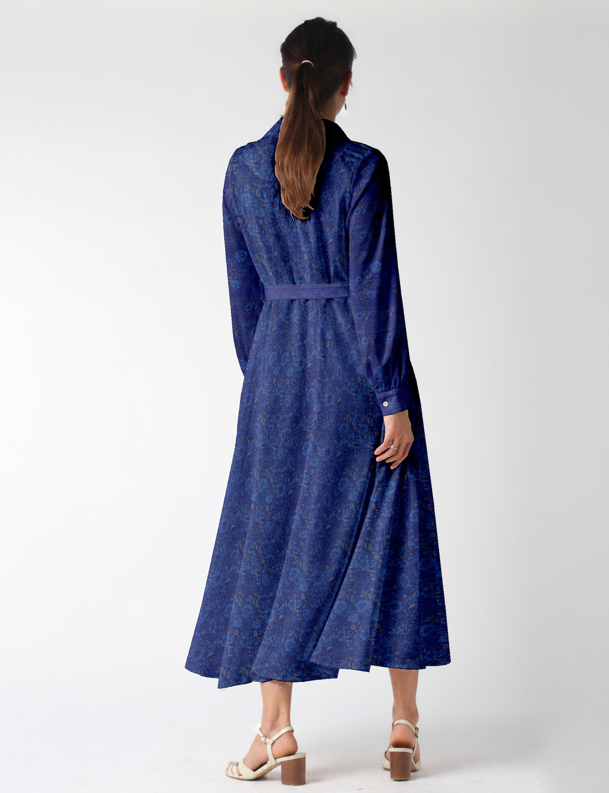 Long shirt dress - Blue Floral