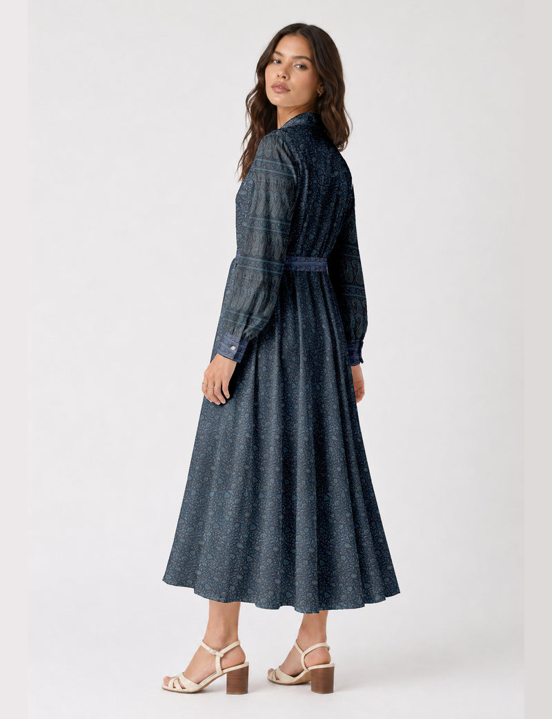 Long shirt dress - Blue Floral