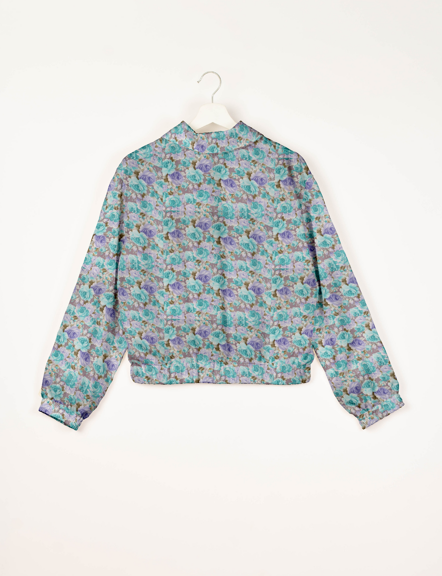 Stylish BOMBER JACKET, an upcycled clothing masterpiece with a cute cropped shape, elasticated details, and detachable metallic zipper. Contrast sari print lining adds a unique touch. Explore sustainable and eco-friendly fashion.