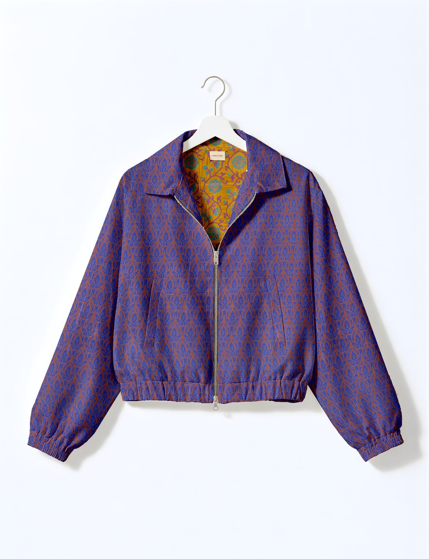 Bomber Jacket - Blue Leaves