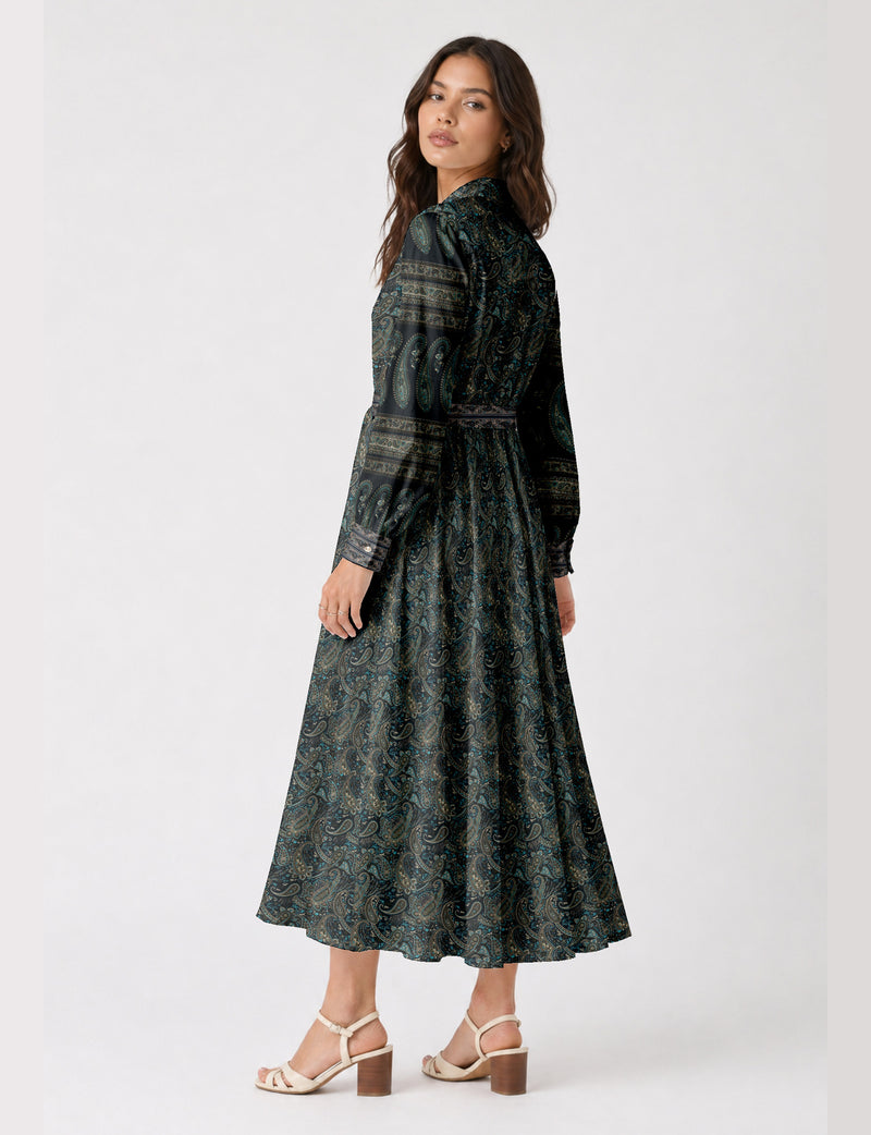 Long shirt dress - Blue Paisley
