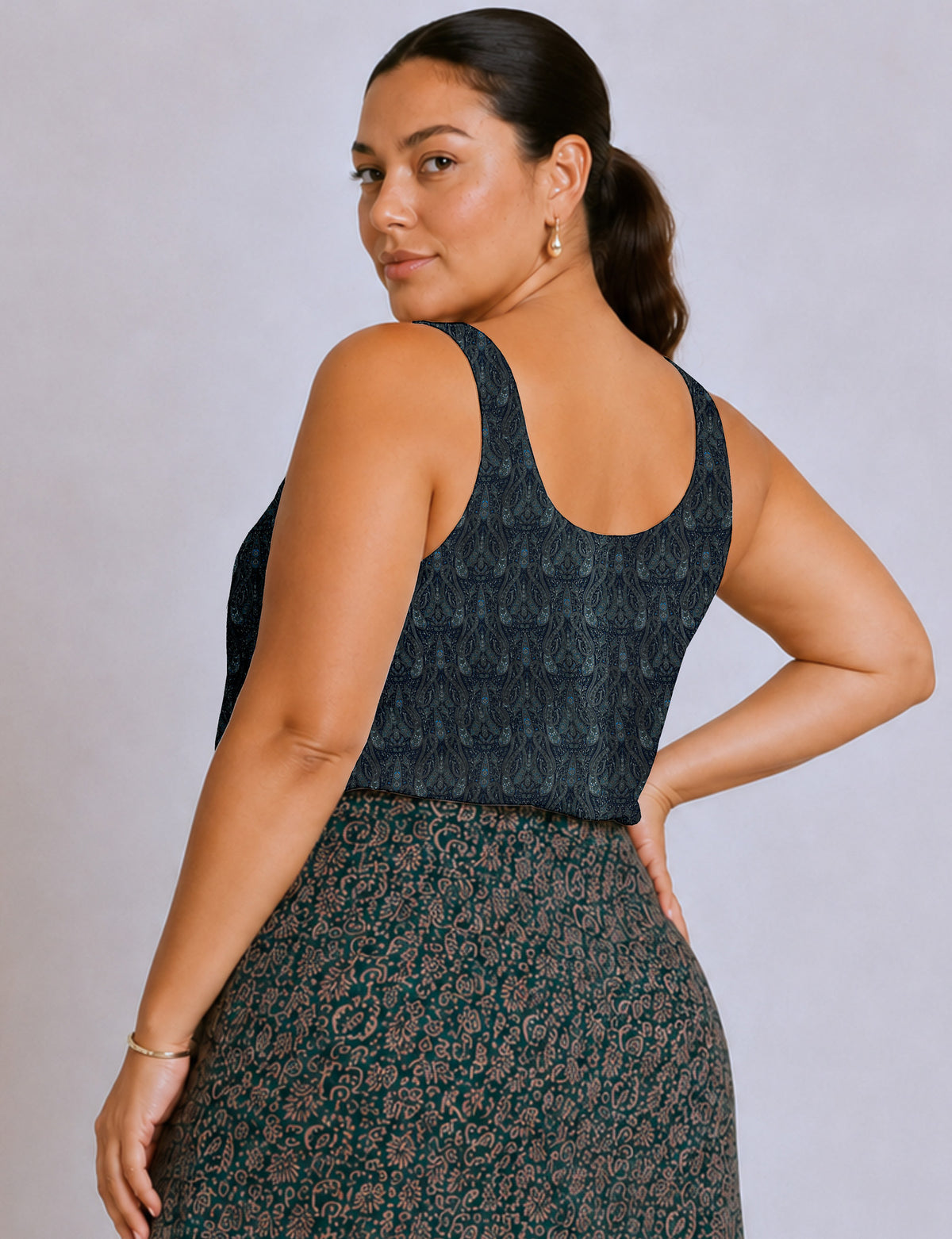 Sleeveless blouse - Blue Paisley