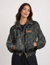GOLD LOVE BOMBER JACKET - Blue Paisley