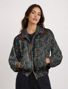 RED HEART BOMBER JACKET - Blue Paisley