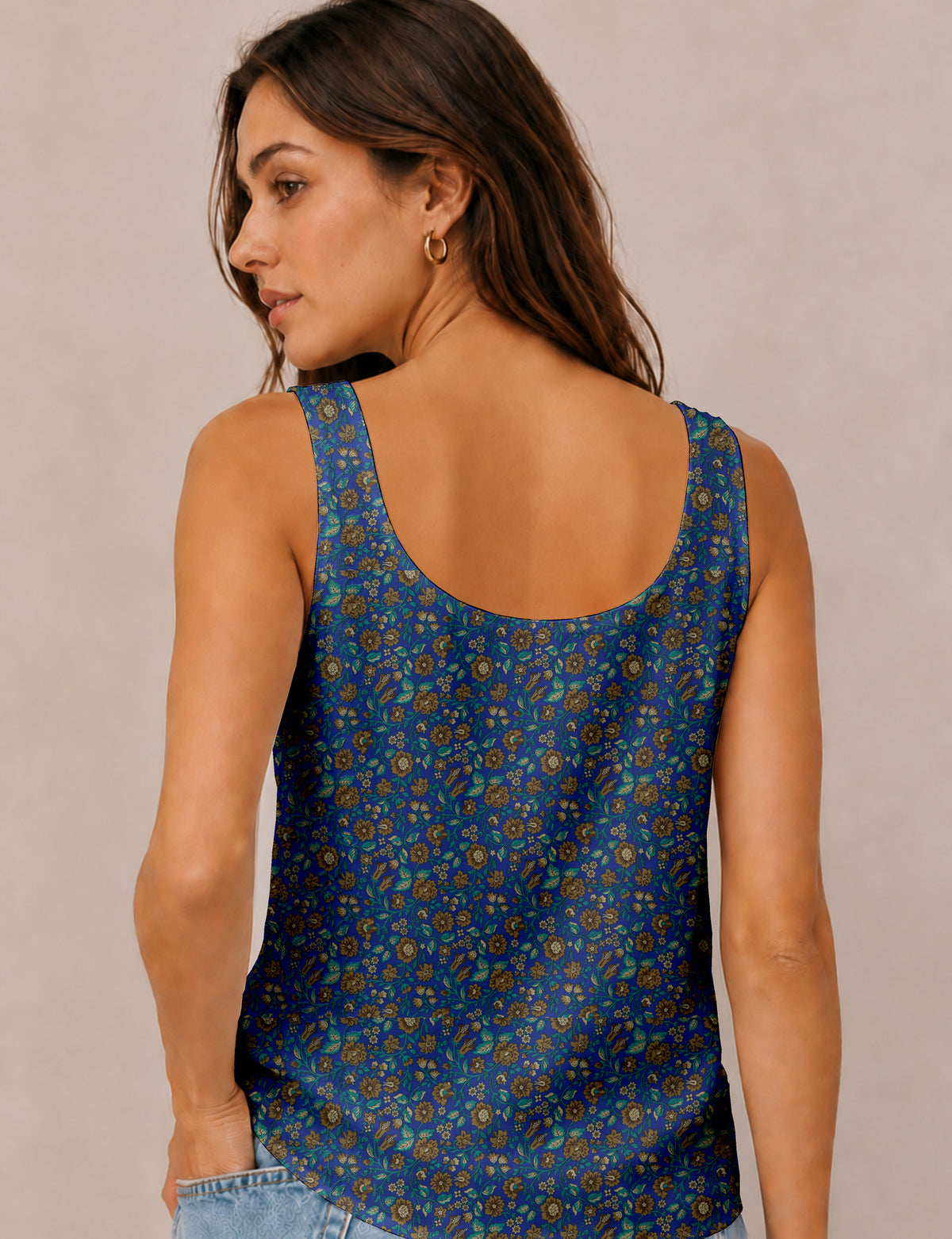 Sleeveless blouse - Blue Tropical