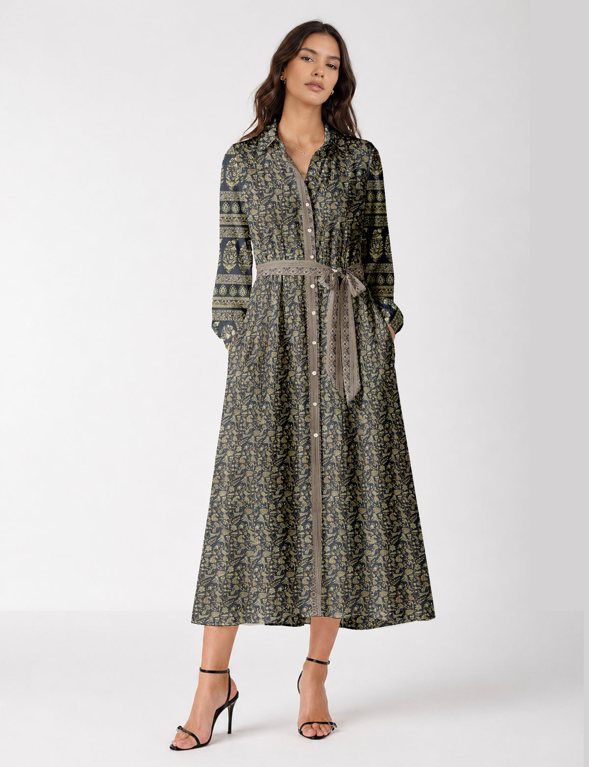 Long shirt dress - Blue Tropical