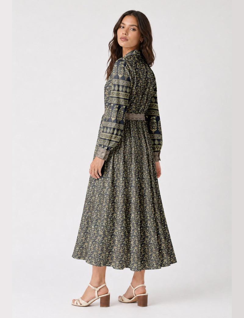 Long shirt dress - Blue Tropical