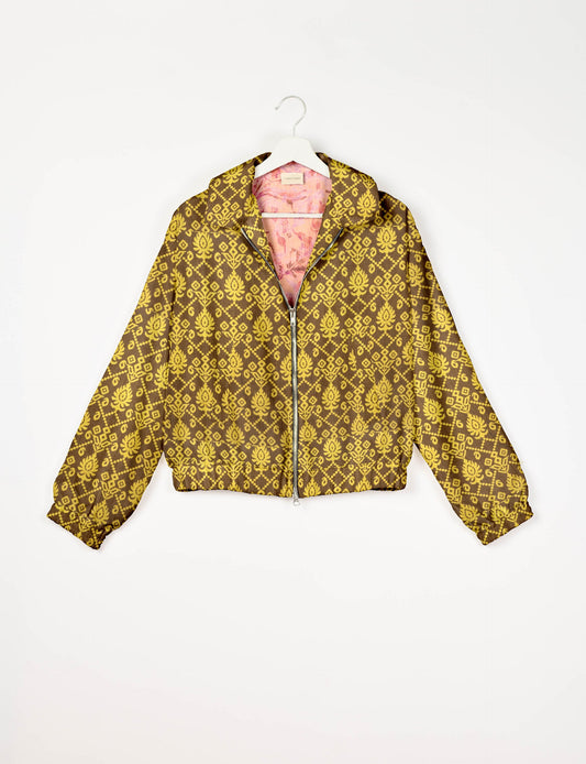 Bomber Jacket Purple Indian Ethnic โ I was a Sari