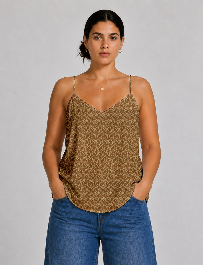 Slip top - Brown Paisley