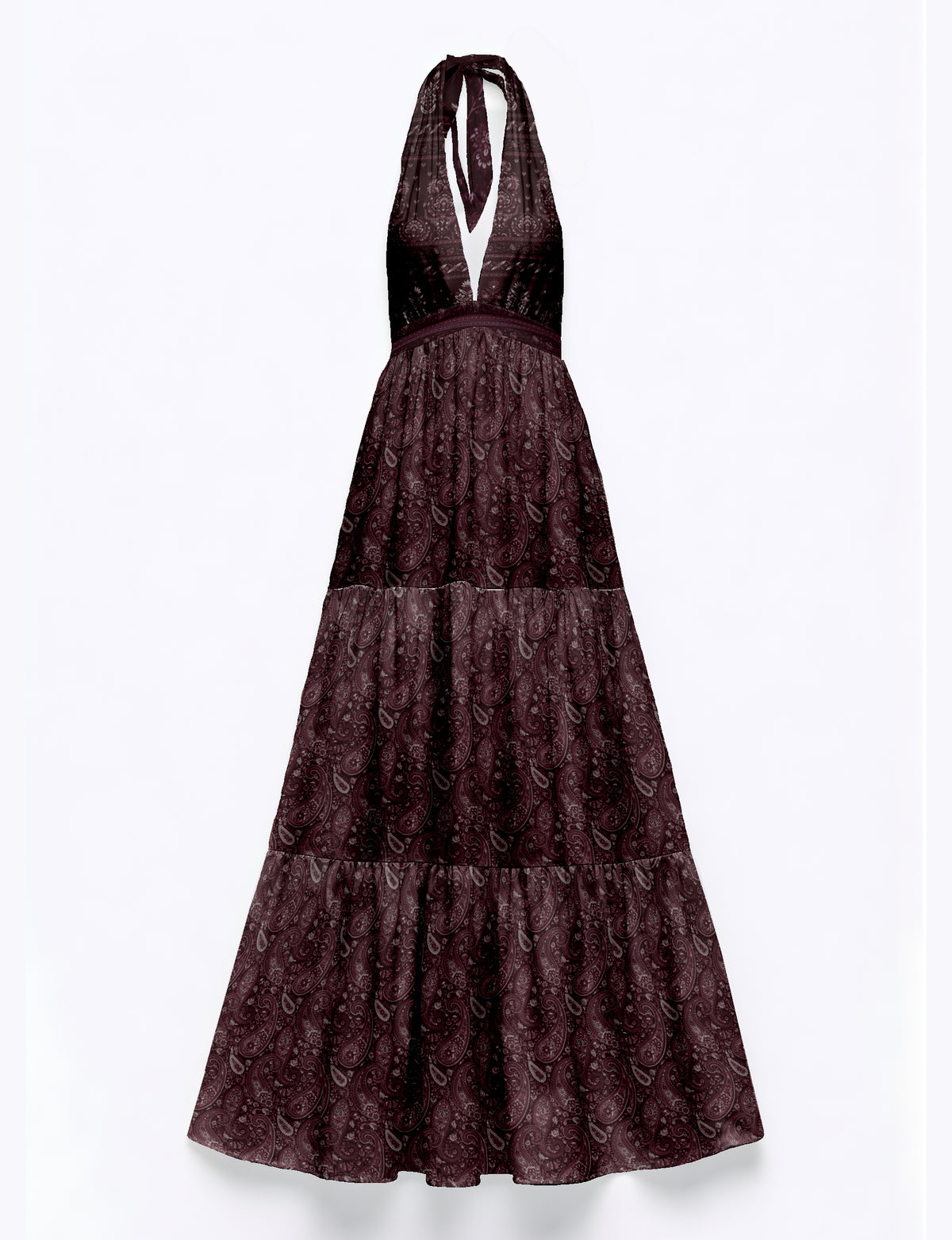 Flowy maxi tiered dress for vacations, brunch, and evening wear