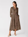 Robe chemise longue - Marron Tropical