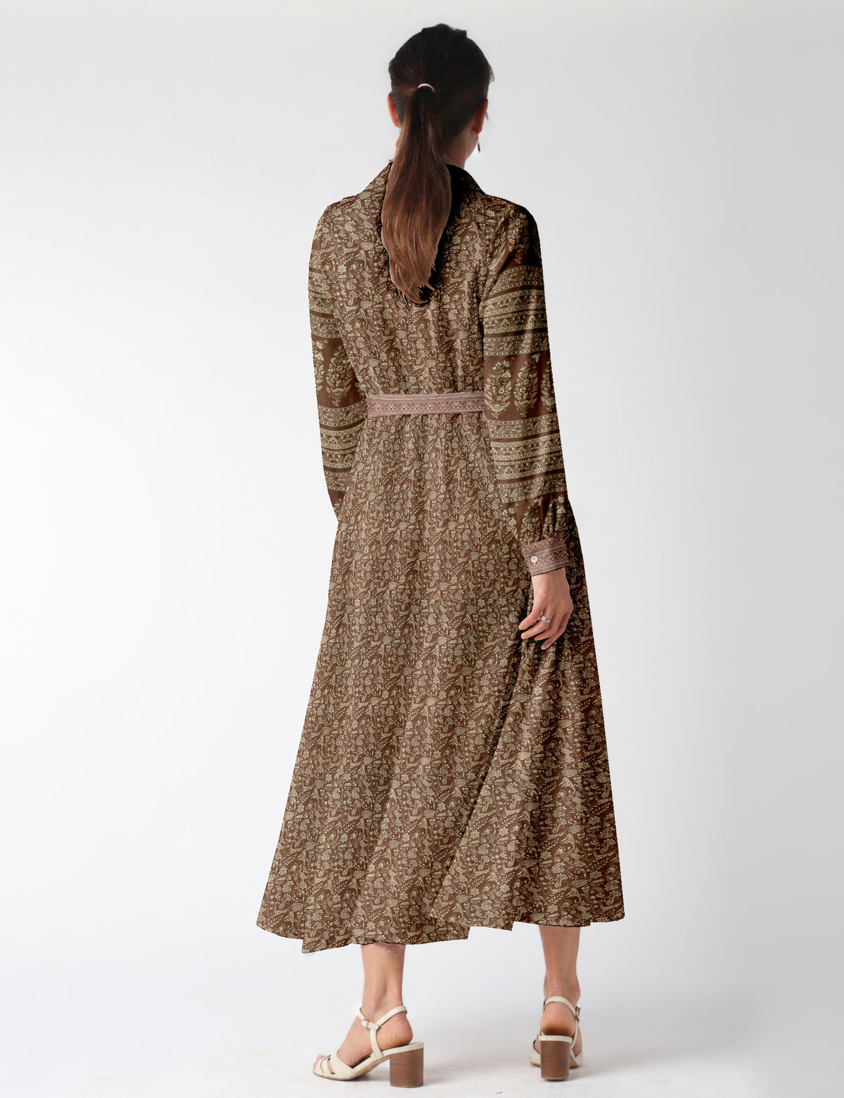 Long shirt dress - Brown Tropical