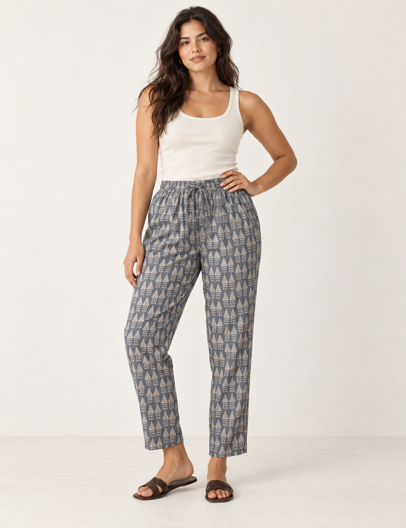 Pull-on Pants - Grey Geometric