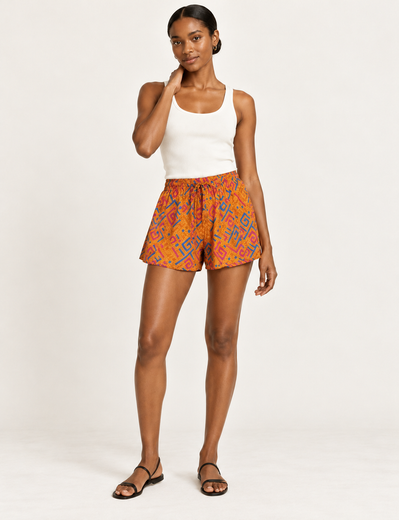 Shorts - Yellow Abstract