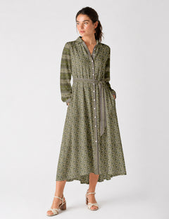 Long shirt dress - Green Floral