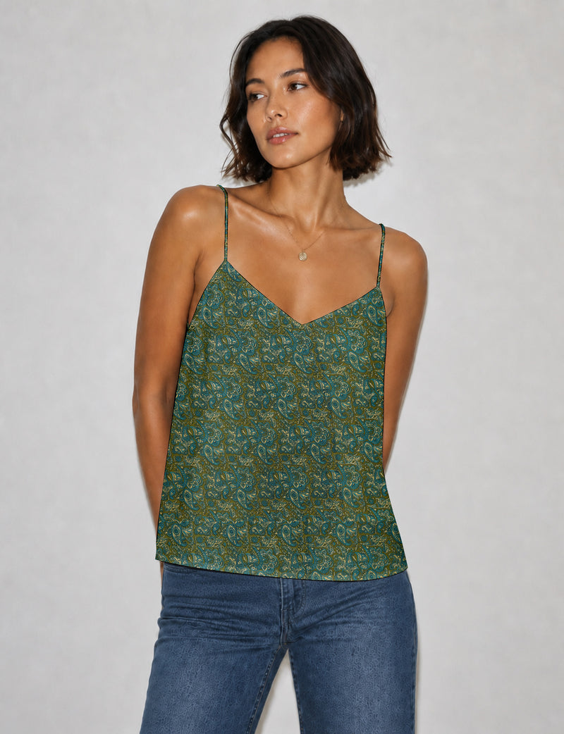 Slip top - Green Paisley
