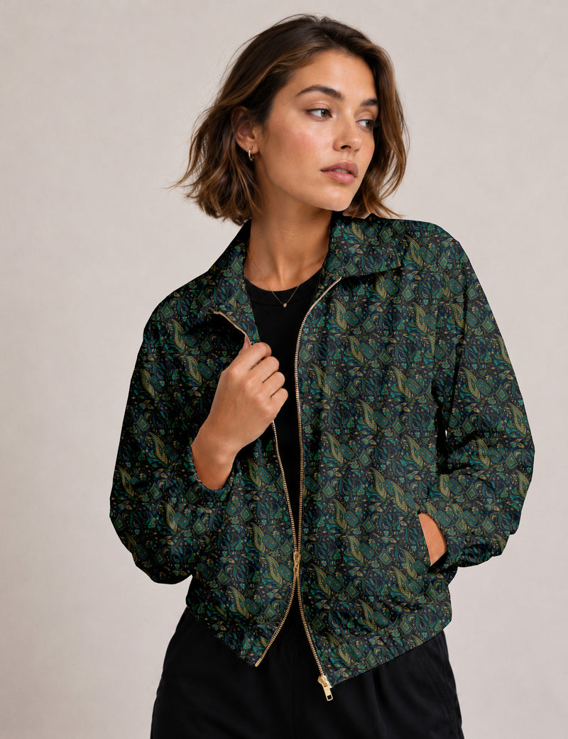 Bomber jacket - Green Paisley