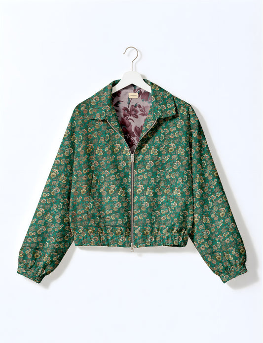 Bomber Jacket - Green Tropical