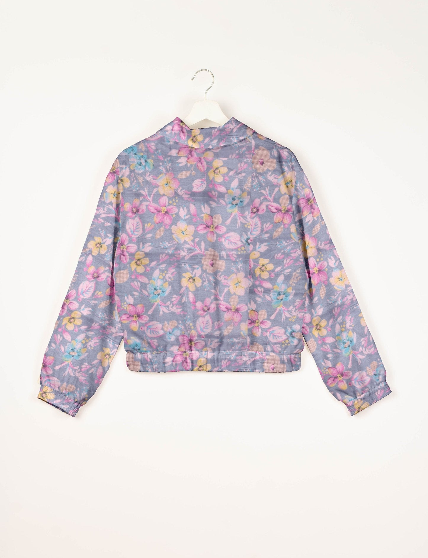 Love Bomber Jacket made from recycled fabric, featuring hand-stitched Aari embroidery. A unique piece of zero-waste clothing, part of the circular fashion movement. Designed with upcycled materials for a stylish yet environmentally friendly clothing choice.