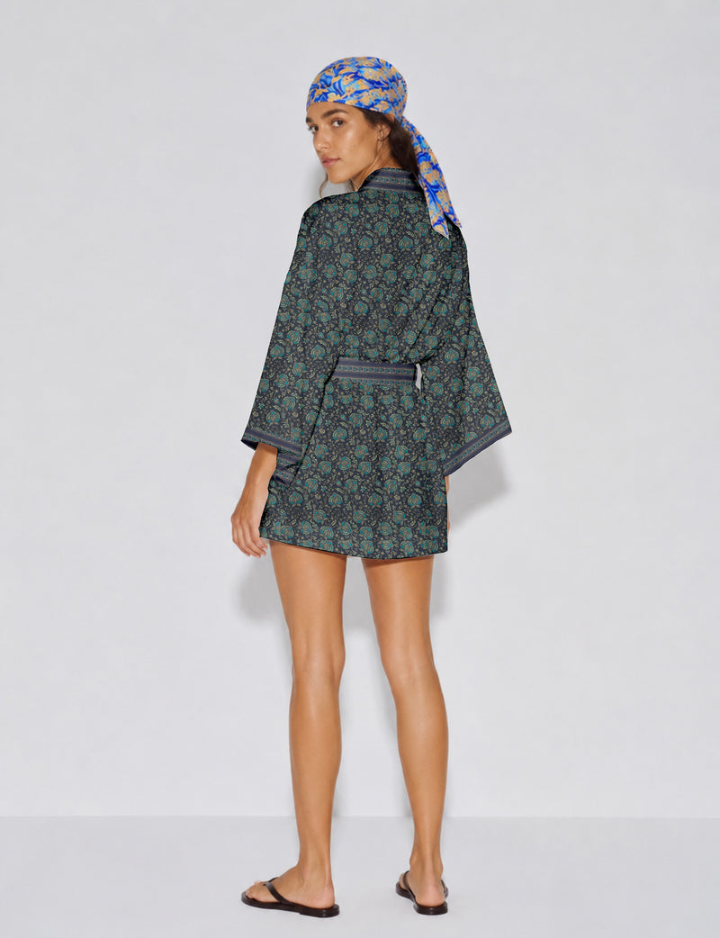 Short kimono robe -  Floral