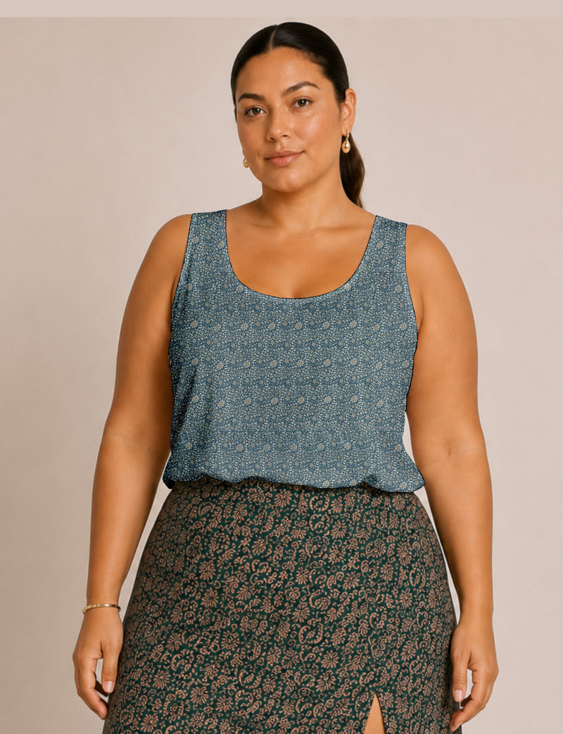 Sleeveless blouse - Grey Tropical