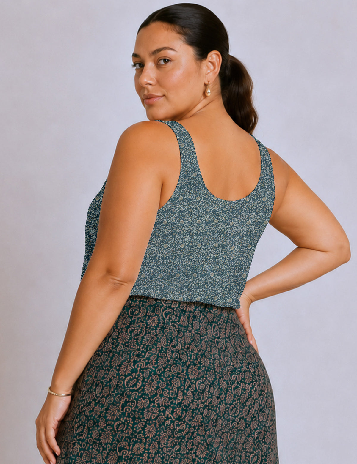 Sleeveless blouse - Grey Tropical