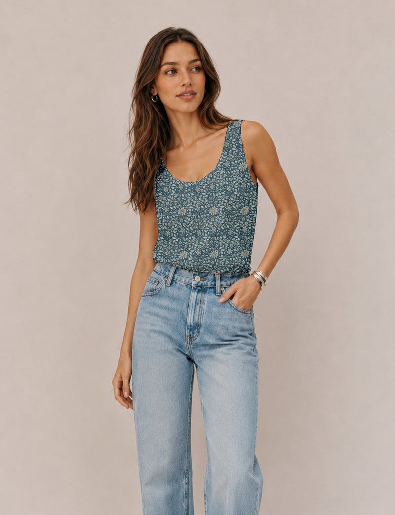 Sleeveless blouse - Grey Tropical