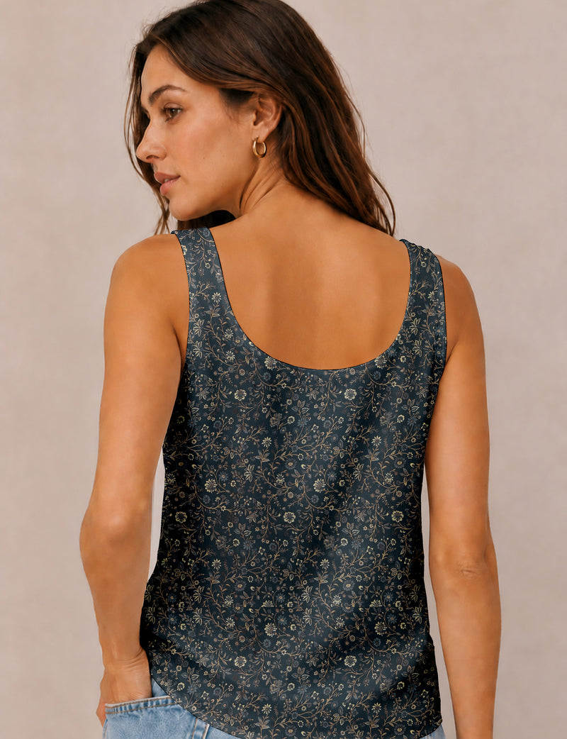 Sleeveless blouse - Grey Tropical