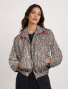 PINK HEART BOMBER JACKET - Grey Tropical