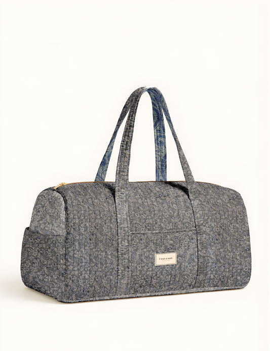 Quilted barrel bag - Grey Tropical