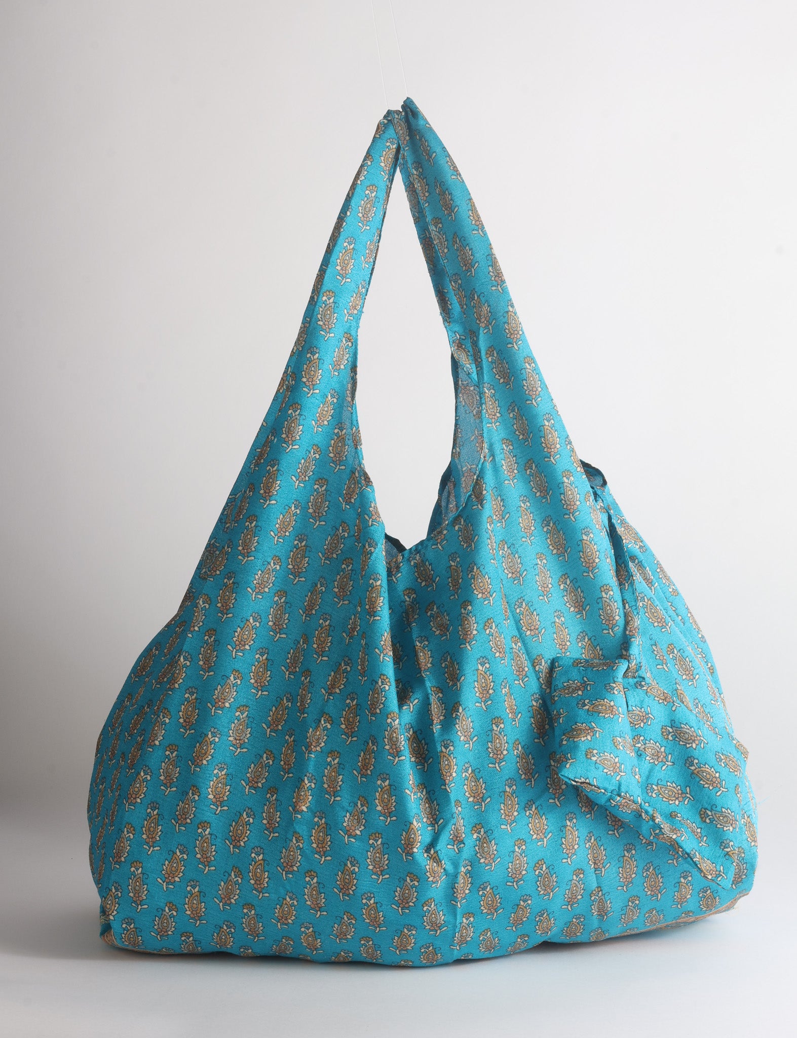 Reusable Bag - Blue Tropical – I was a Sari