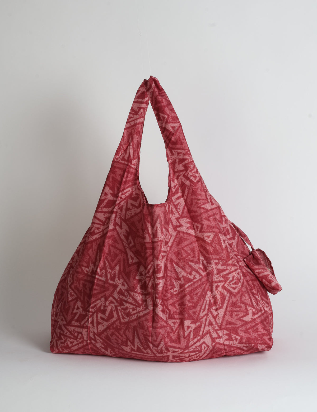 Reusable Bag in Grey Abstract, handmade from an upcycled sari by I was a Sari