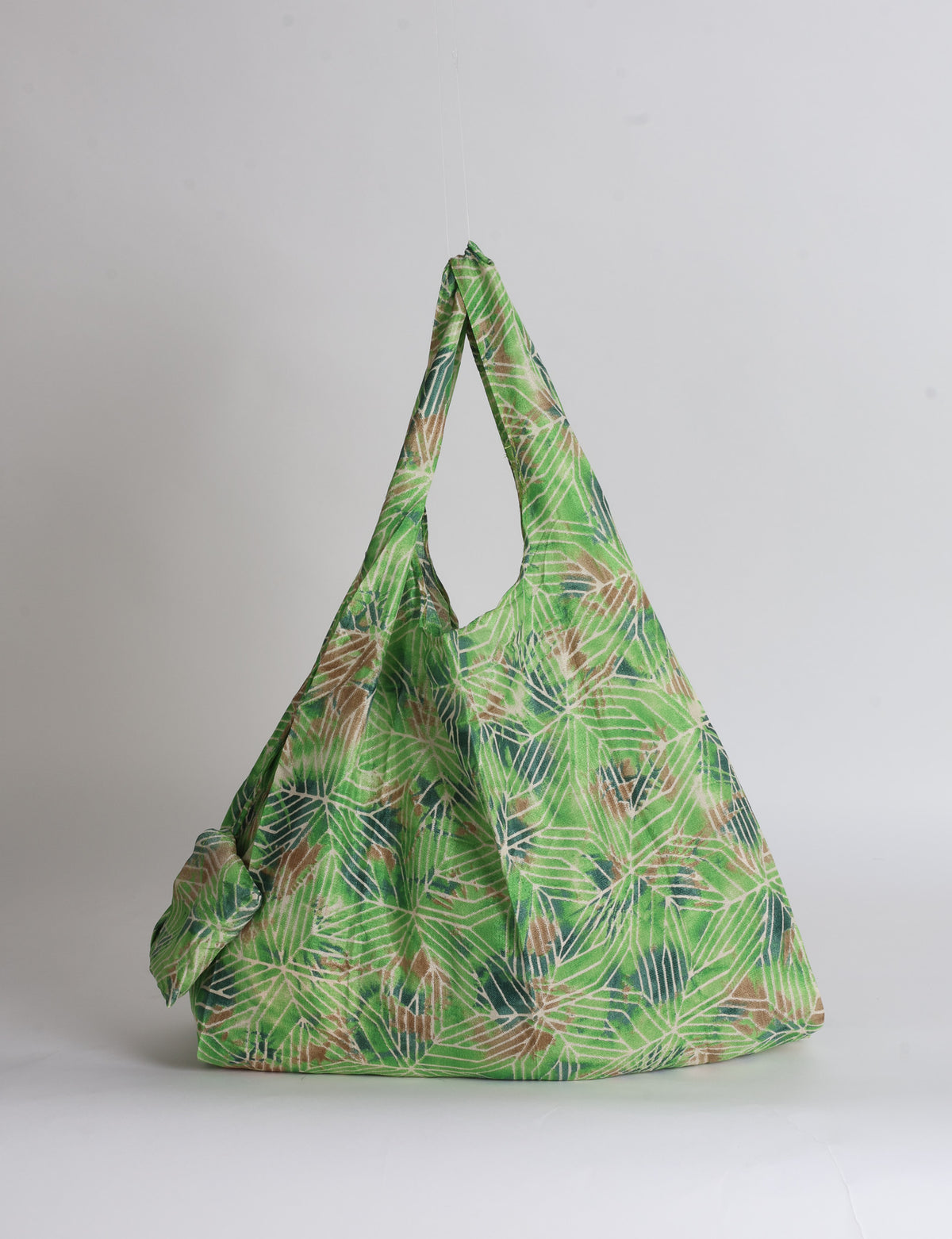 Reusable Bag in Grey Abstract, handmade from an upcycled sari by I was a Sari