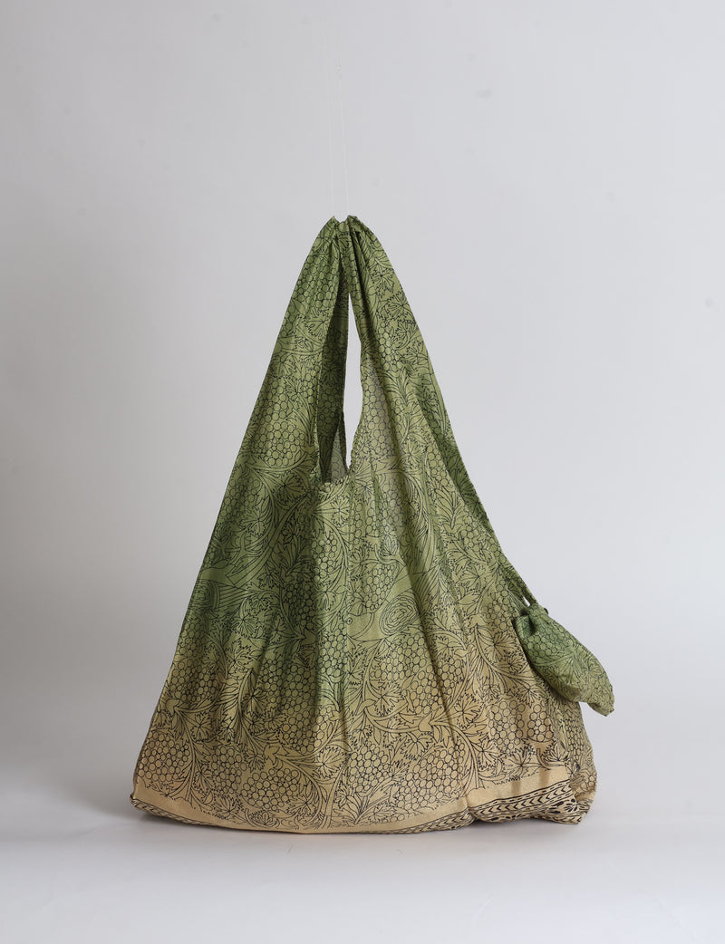 Reusable Bag in Grey Abstract, handmade from an upcycled sari by I was a Sari