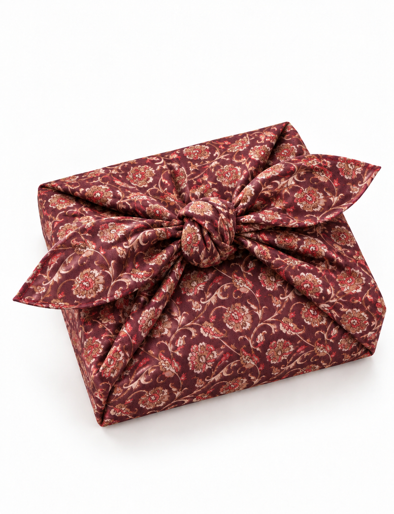 A delicately handcrafted wrap made from recycled sari offcuts, blending sustainable fashion with conscious design. This eco-friendly product showcases the beauty of upcycling and green fashion, making it a perfect accessory for those supporting circular fashion and products made from textile waste.