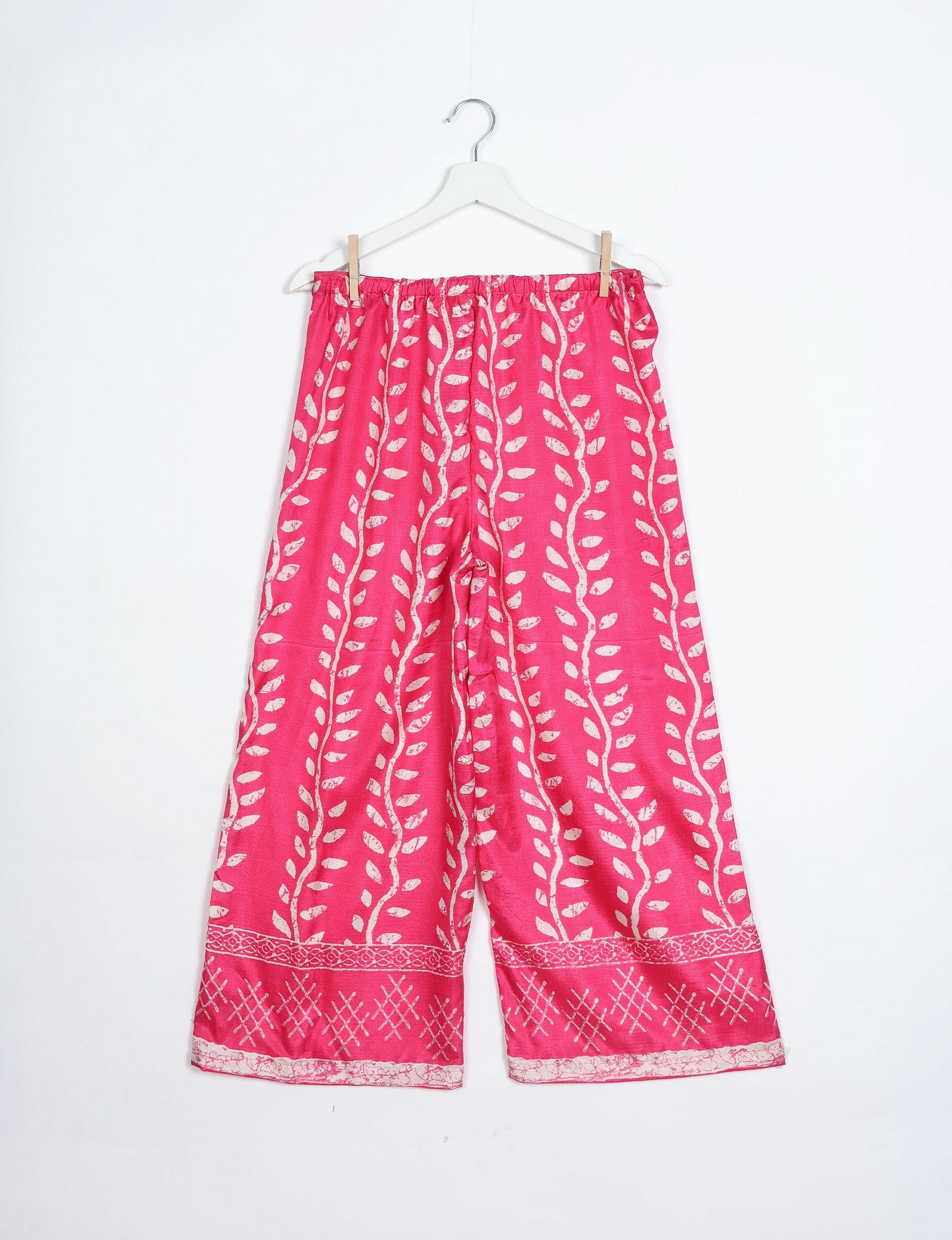 Palazzo Pants - Pink Leaves
