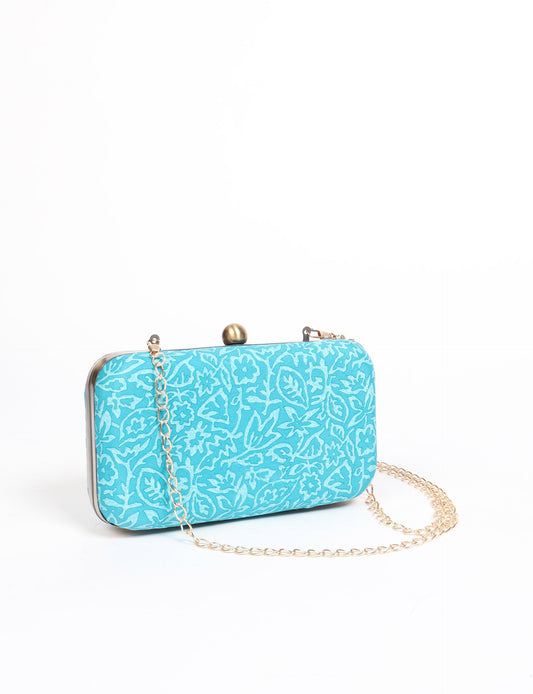 Stylish CLUTCH HANDBAG, a perfect companion for your evening look. Firm rectangular frame, optional metallic sling, and stunning prints add color to your outfit. Eco-friendly and ethically crafted for sustainable fashion.