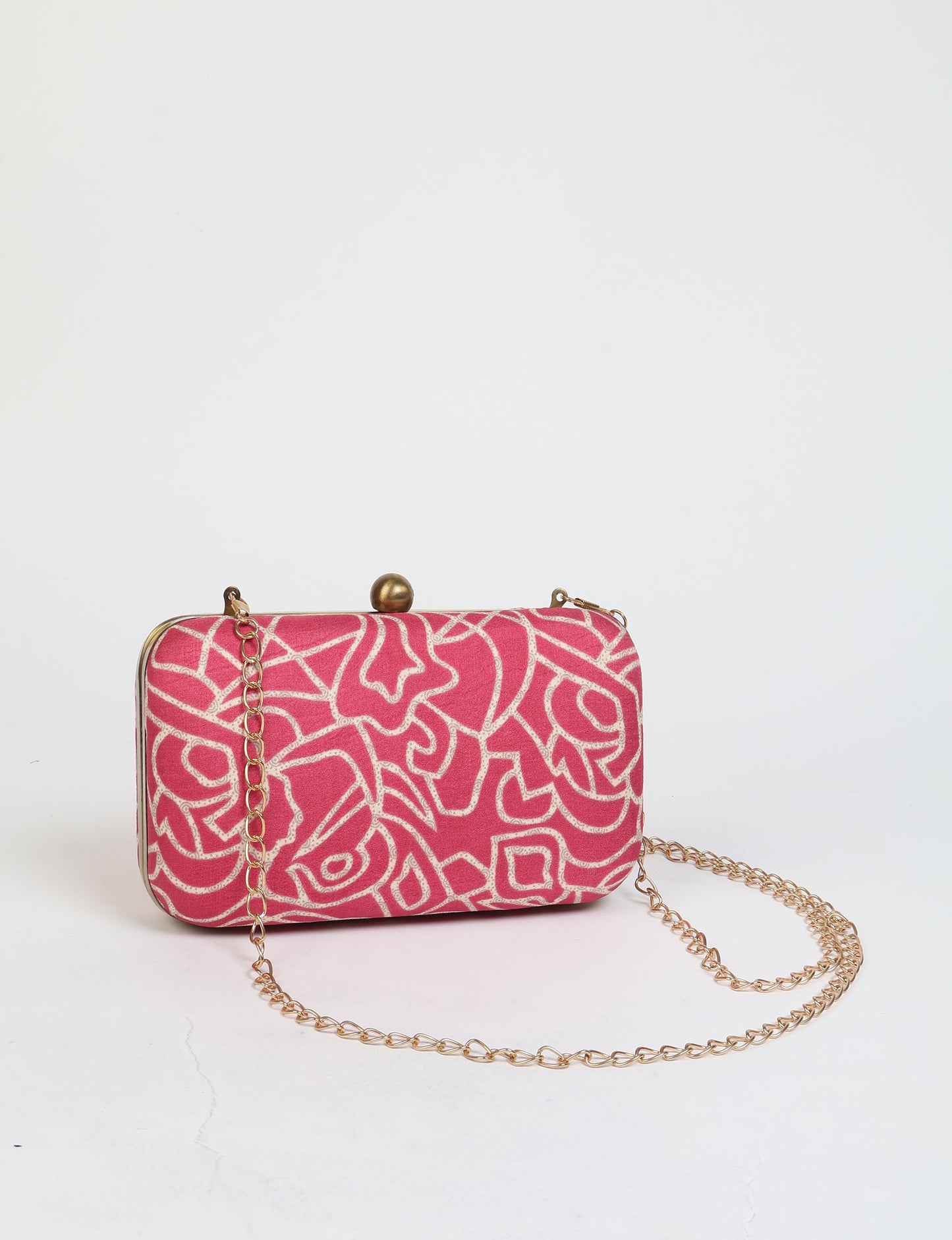 Stylish CLUTCH HANDBAG, a perfect companion for your evening look. Firm rectangular frame, optional metallic sling, and stunning prints add color to your outfit. Eco-friendly and ethically crafted for sustainable fashion.