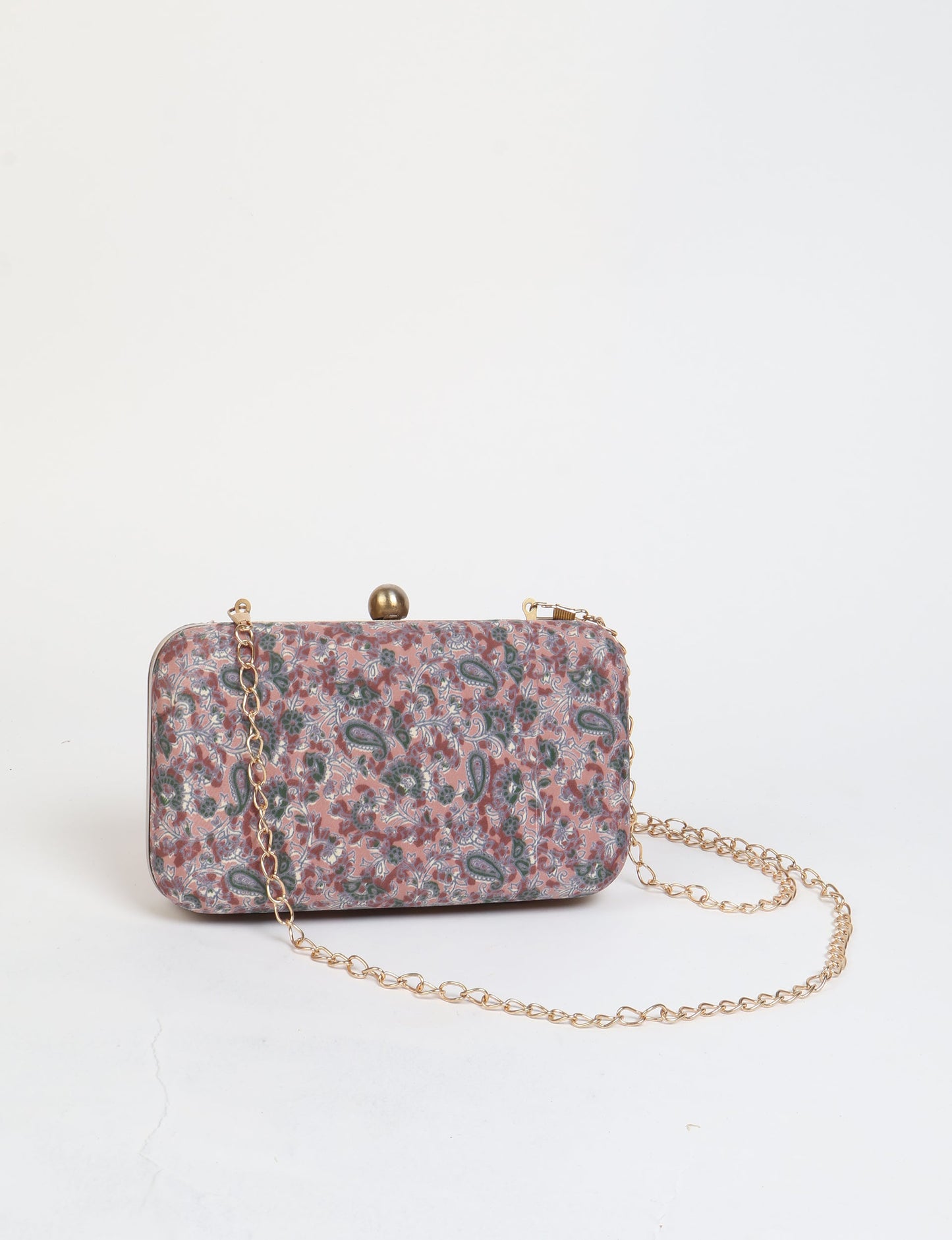 Stylish CLUTCH HANDBAG, a perfect companion for your evening look. Firm rectangular frame, optional metallic sling, and stunning prints add color to your outfit. Eco-friendly and ethically crafted for sustainable fashion.