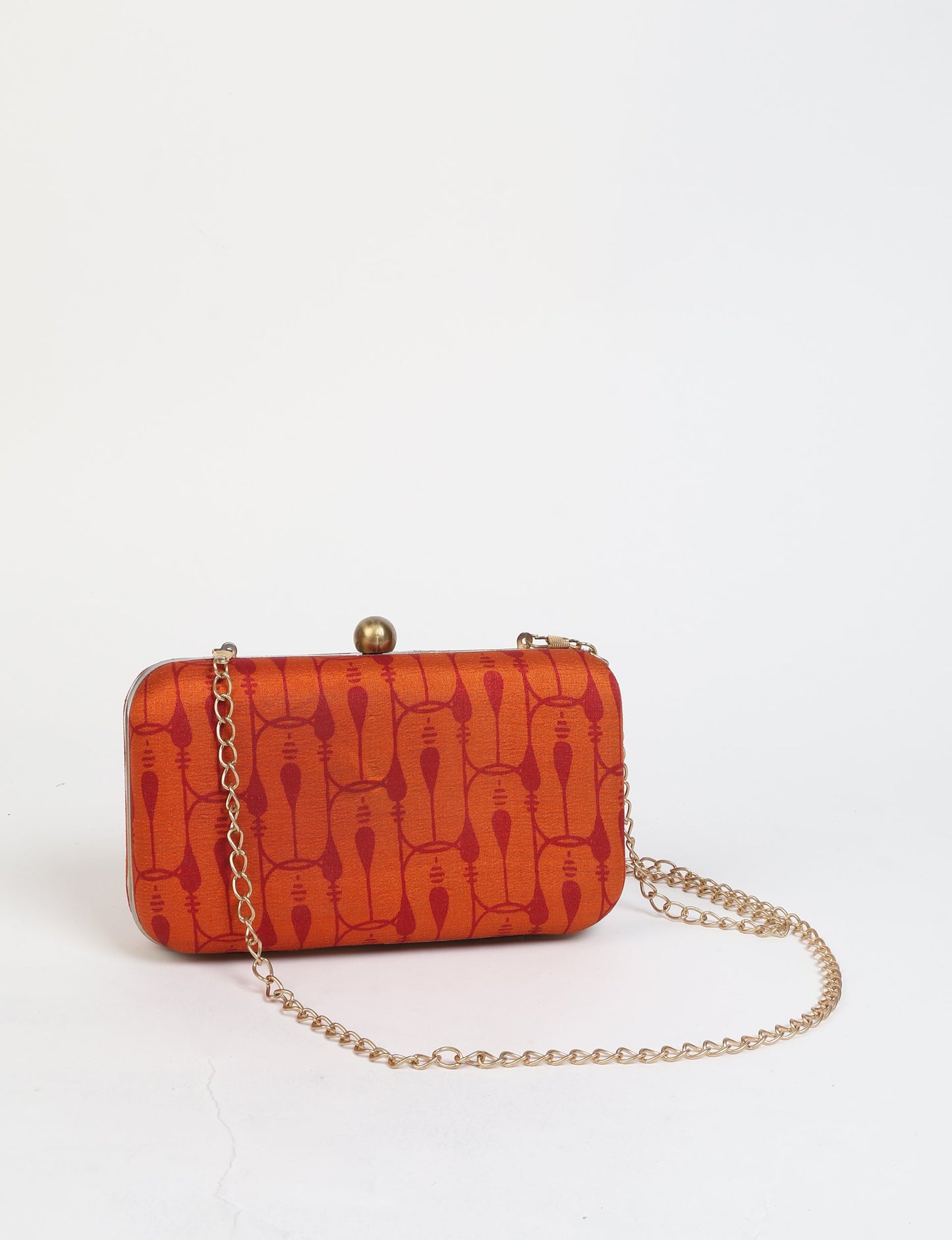 Stylish CLUTCH HANDBAG, a perfect companion for your evening look. Firm rectangular frame, optional metallic sling, and stunning prints add color to your outfit. Eco-friendly and ethically crafted for sustainable fashion.