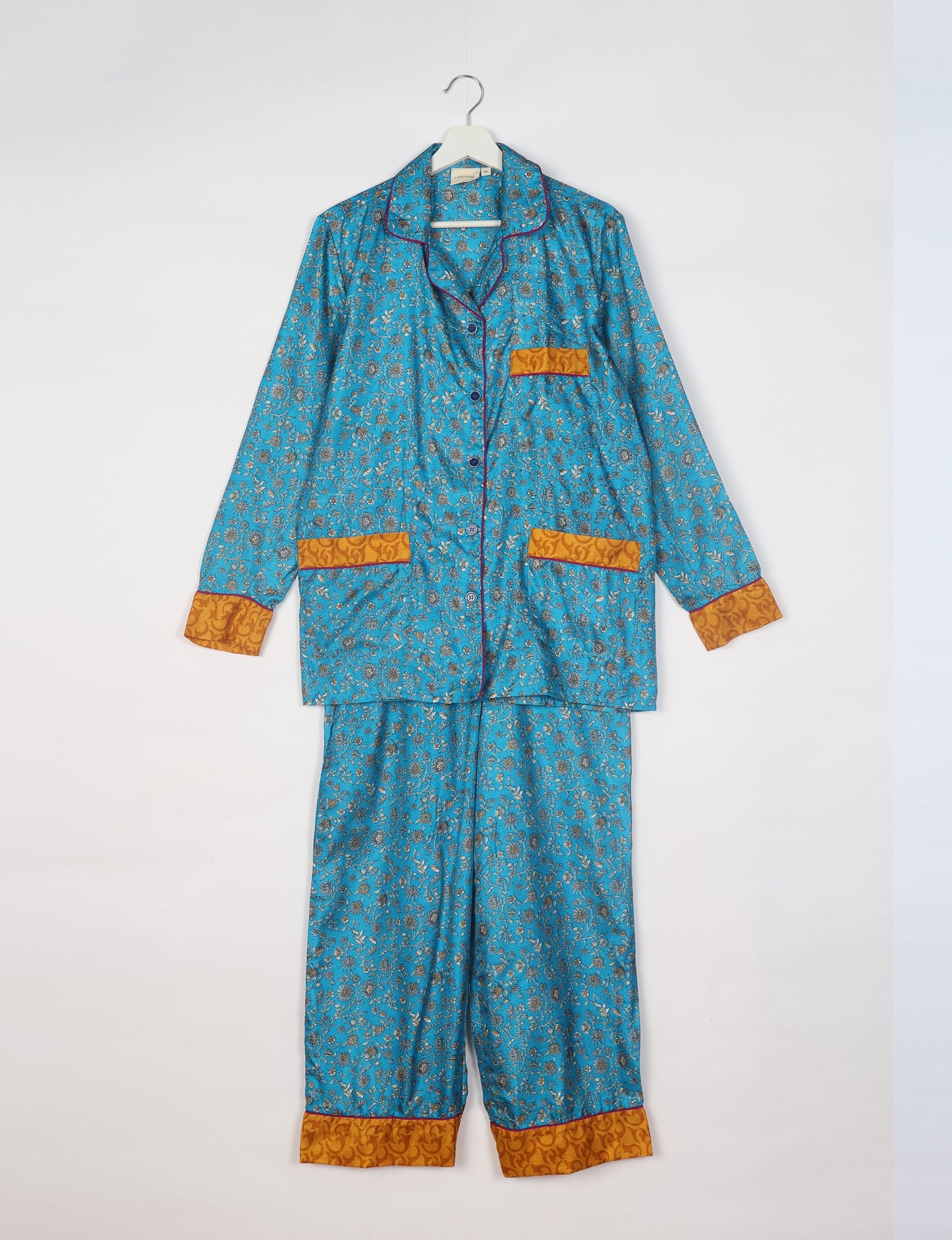 Pj Set Long With Long Sleeves - Blue Tropical