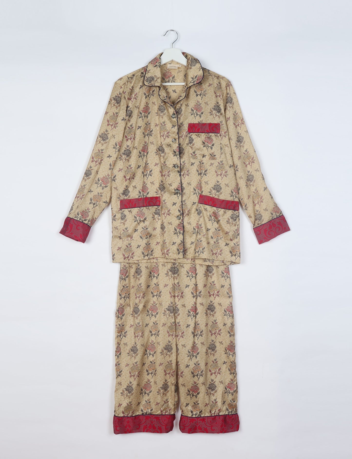 Pj Set Long With Long Sleeves - Beige Floral