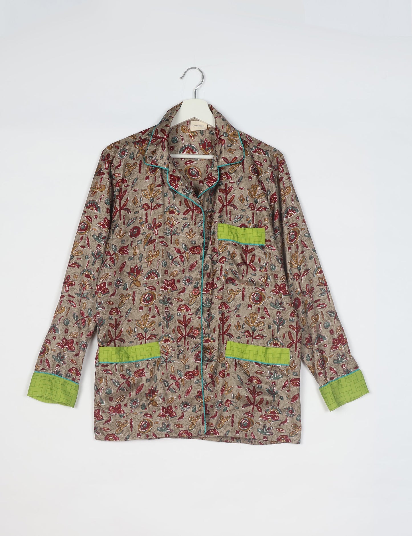 Pj Set Long With Long Sleeves - Beige Tropical