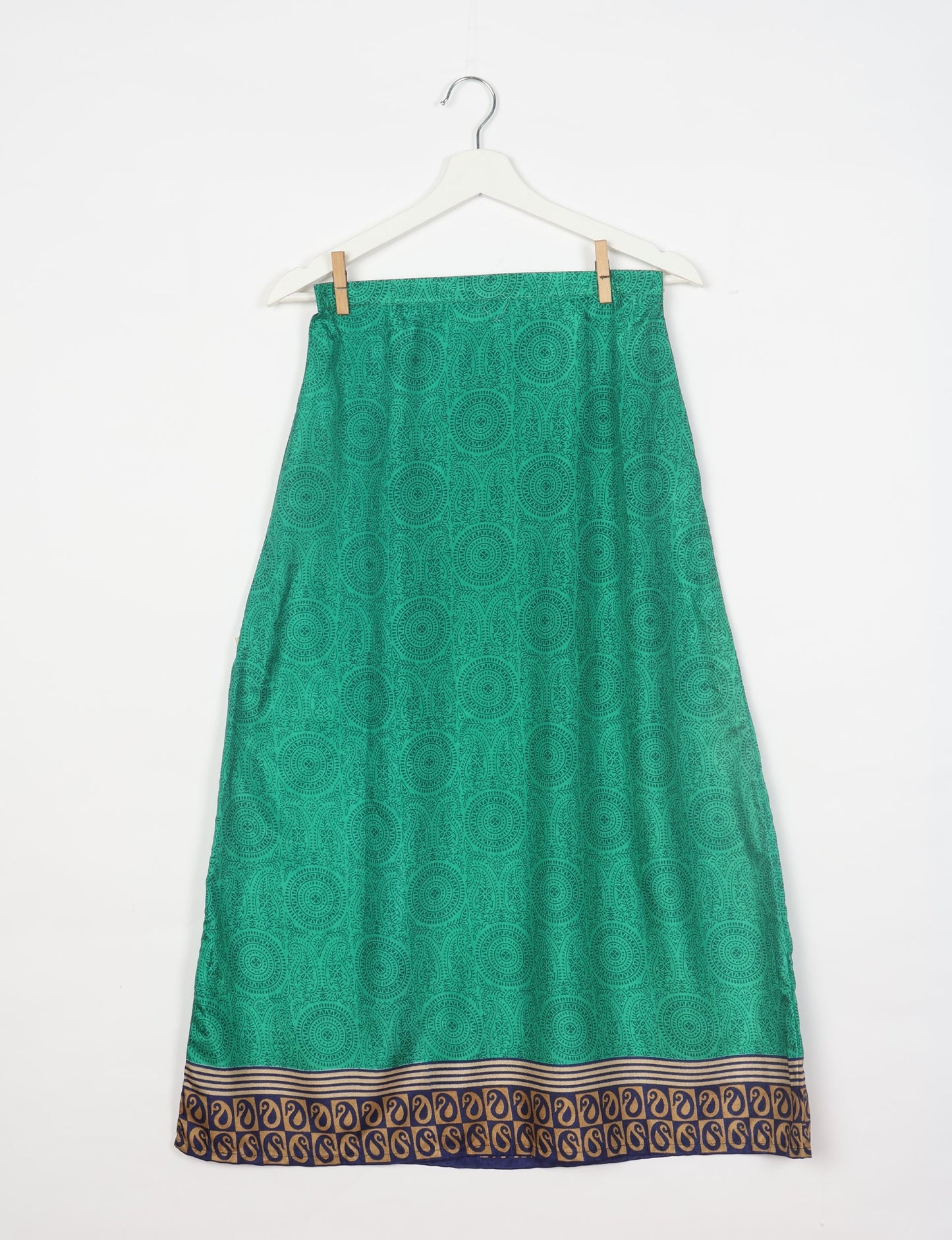 Sustainable A LINE SKIRT, a high-fashion choice for conscious individuals. Fitted at the waist, ankle-length, and ethically crafted for eco-friendly style.