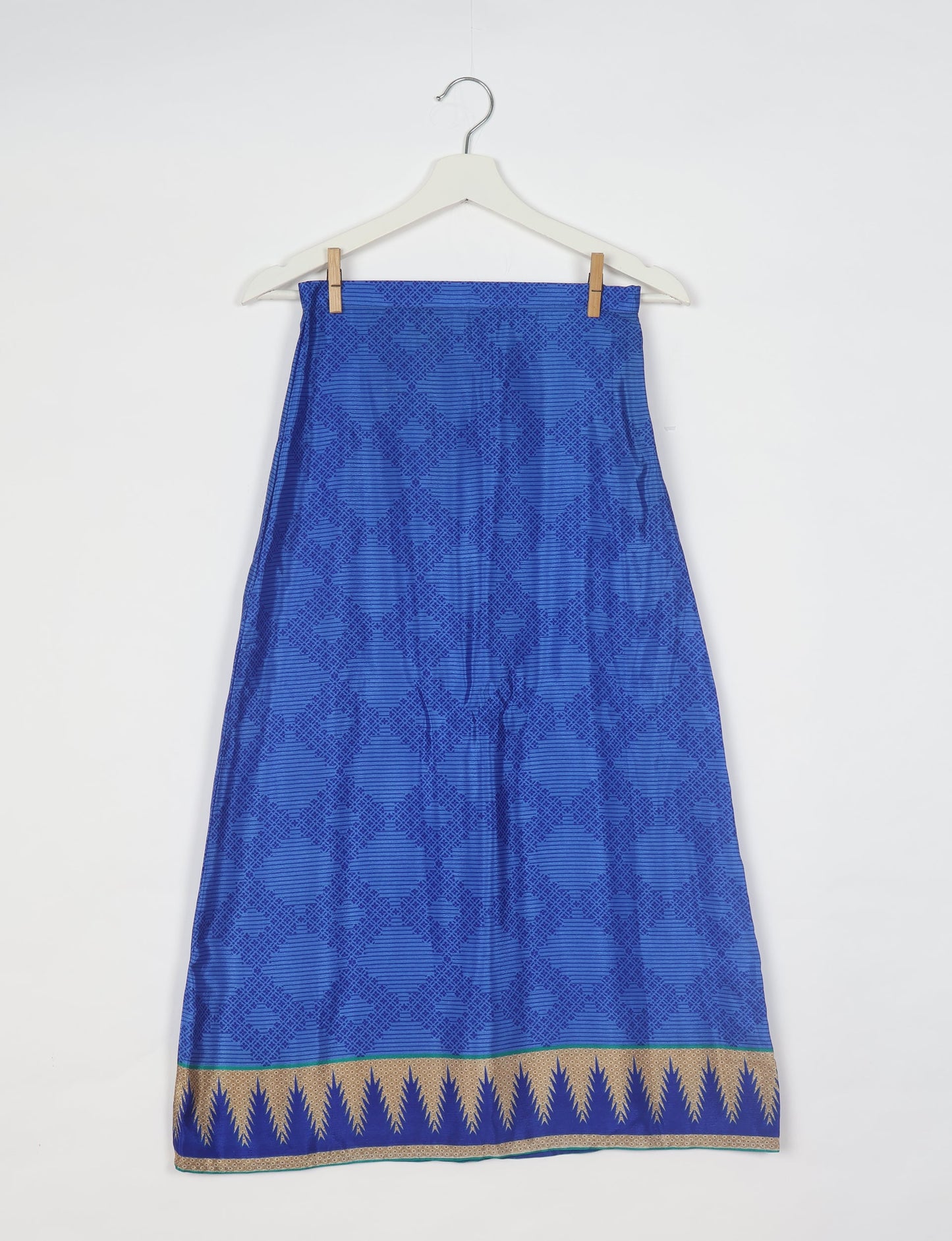 A Line Skirt - Blue Geometric
